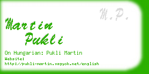 martin pukli business card